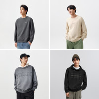 森马卫衣男春季设计感漫画印花上衣宽松重磅落肩休闲装校园时尚潮 黑色05男-连帽宽松卫衣 175/92A/L