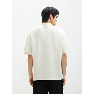GXG男装双色肌理潮流短袖polo 白色 175/L