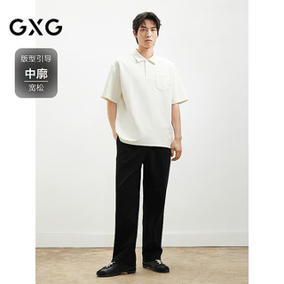 GXG男装双色肌理潮流短袖polo 白色 175/L