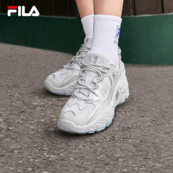 FILA 斐乐 官方掠夺者2女鞋男鞋情侣跑步鞋2023夏季老爹鞋时尚复古运动鞋 雨雾灰-NC 39/39