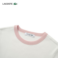 LACOSTE法国鳄鱼女装25春夏拼色纯棉短袖T恤|TF2432 NFU/白色/粉色拼色 M 38