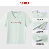 SPAO 正肩V领 女士短袖T恤