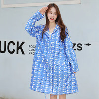 仟居佳 时尚风衣式雨衣 10076811780526