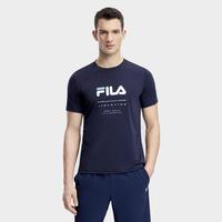 FILA 男装夏季运动短袖T恤男百搭透气轻薄时尚基础针织短袖衫