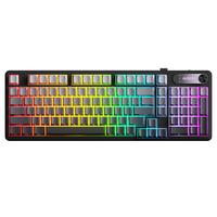 阿斯盾 Mate98无线键盘蓝牙有线三模带屏幕机械手感静音办公便携薄膜键盘电脑笔记本平板iPad通用 黑灰