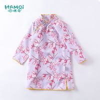 哈咪奇 女童旗袍春秋装新款小中儿童中国风连衣裙宝宝洋气公主裙汉服裙子