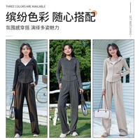 班尼路(Baleno)仿羊绒连帽修身开衫女糯米裤套装2025春秋季时尚高级感两件套