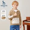 HAZZYS 男童摇粒绒撞色卫衣