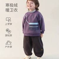 巴厘小猪(BALIPIG)【寒极绒】男童卫衣儿童秋冬季加绒保暖高领上衣洋气 暮山紫 100 cm