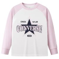 Converse匡威童装男童长袖T恤2025秋季新款插肩袖印花百搭中大童打底衫潮 糖霜粉 150 /72 【建议身高140-152cm】