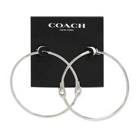 COACH 签名C纹女士金属圈形闪钻耳环 时尚轻奢大气百搭