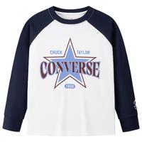 Converse匡威童装男童长袖T恤2025秋季插肩袖印花百搭中大童打底衫潮 藏青蓝 160 /76 【身高152-158cm】