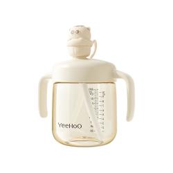 英氏 儿童牛奶杯 带刻度吸管 防摔 200ml 宝宝学饮杯