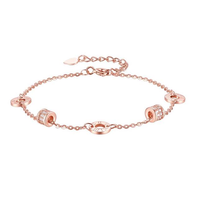 PLUS会员：周大生 小蛮腰手链女款轻奢小众玫瑰金色银手链