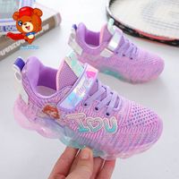 点赞熊 女童单鞋运动儿童春秋季网面透气休闲中大童女孩子软底跑步旅游鞋
