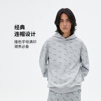 春季男潮流满印套头卫衣街头风个性男式卫衣