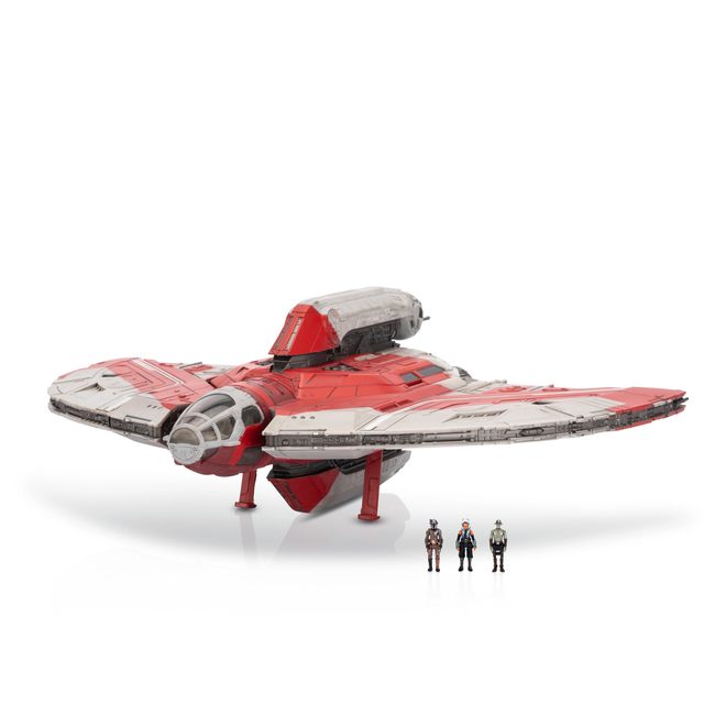 Star Wars 星球大战 Micro Galaxy Squadron Ahsoka Tano 的 T-6 绝地穿梭机 - 13 英寸车带旋转翅膀和三个 1 英寸微型公仔配件