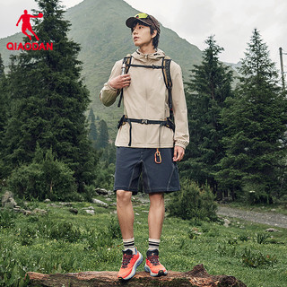 乔丹户外软壳衣男女生秋季防风防泼水登山徒步户外冲锋外套D 活力红-XFD33233339R【男】 165/S