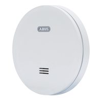 ABUS 扁平烟雾探测器 RWM160 - 带10年电池 - Q标签和 DIN EN 14604 测试 - 夜间闪烁 - 白色