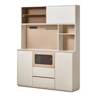 林氏家居餐边柜靠墙一体储物柜子客厅置物柜茶水橱柜酒柜方满系列RG1T 【暖橡+灰|1.5m】高餐边柜