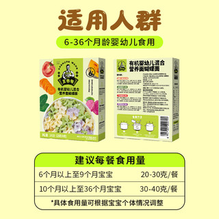 九洲丰园有机婴幼儿面条 儿童营养早餐食品宝宝辅食早饭 【常温保存】蝴蝶面*1盒