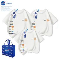 NASAOVER NASA儿童亲子装短袖T恤ins夏季薄款男女孩中大童时尚百搭外穿半袖