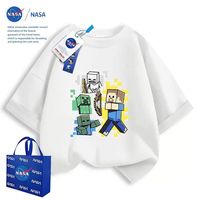 NASAOVER NASA我的世界潮牌男童短袖T恤2025夏季卡通游戏儿童装半袖上衣服