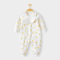 Cottonshop 棉店 婴儿歪襟长袖连体衣 柠檬舒绒系列