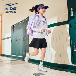 鸿星尔克 秋季款童鞋男童运动鞋透气舒适防滑女童中大童运动鞋丨鸣鸥 微晶白/矿物紫 38