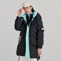 千仞岗 Qianrengang 千仞岗 女款连帽中长宽松廓形时尚保暖羽绒服
