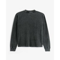 ABERCROMBIE & FITCH男装24春夏款美式复古做旧LOGO宽松圆领长袖T恤KI123-4080