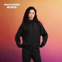 斯凯奇外套秋季女款连帽宽松时尚长袖运动保暖上衣 女款-棉花白(棉花糖白)/0074 L