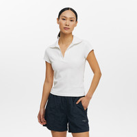 oneup 毛巾翻领POLO衫户外休闲运动修身正肩短袖t恤女士上衣网球服