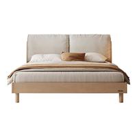 林氏家居E0双人床1.8米x2米主卧可选储物床1.5米单人床排骨架方满系列RG2A 【科技布|排骨架】软包床+床垫 1.8×2米