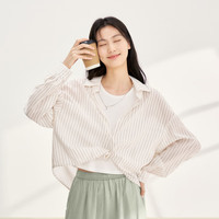 片断 dribs＆drabs 女士休闲学院风链条背心条纹显瘦衬衫