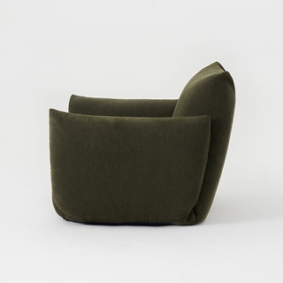 無印良品 MUJI（無印良品 ）软垫沙发 可自由调节懒人沙发折叠卧室阳台可用单人沙发绿色1人座