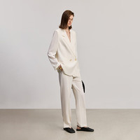 LILY2025夏含醋酸老钱风宽松休闲百搭职业通勤长袖西装外套女 703米色 L