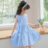 嫒宝时 Hercastle Hercastlè 巴黎嫒宝时 女童裙子夏季中大童纯棉无袖背心裙儿童连衣裙