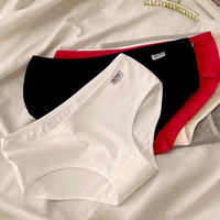 雅鹿纯棉女士内裤舒适女内裤青春期短裤棉质纯色糖果色系简约时尚 2白+2灰+1黑 5条 2XL 【110-130斤】