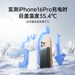  ESR/亿色 Qi2认证丨真15W无线快充 磁吸充电宝  原色钛 5000mAh