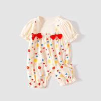 婴幼儿宝宝家居服唐装公主超萌裙短袖空调服夏季婴儿夏装薄款透气