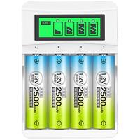 Delipow/德力普 大容量2500mAh 充电电池套装+液晶显示充电器  4粒