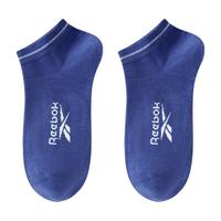 锐步（Reebok）袜子纯色简约短袜男女款透气亲肤运动防掉跟船袜船袜 蓝色（2双组合） 均码
