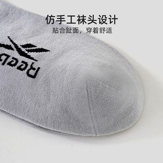 锐步（Reebok）袜子纯色简约短袜男女款透气亲肤运动防掉跟船袜船袜 黑色（2双组合） 均码
