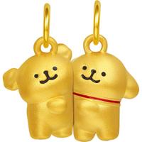 潮宏基 线条小狗黄金吊坠女金挂坠马尔济斯小金毛好朋狗TK 好朋狗，单吊坠（磁吸款，可分开两件）