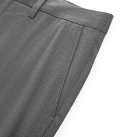 柒牌（SEVEN）男装西裤男2025春季色织格纹休闲商务修身版犀牛褶西装裤 深灰 31 (170) 78A（2.4尺）
