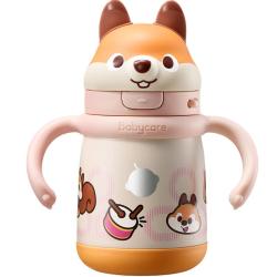babycare 小松鼠儿童保温杯 300ml 欧泊粉