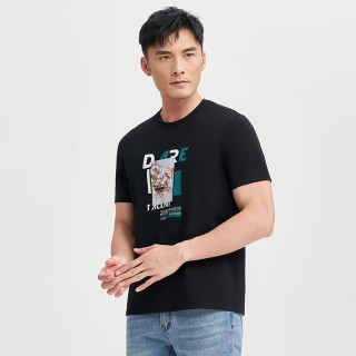 才子 男士短袖T恤 黑色 XL 50(175/92A)