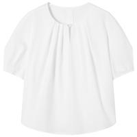 夏装新中式盘扣优雅挺括面料领口立体捏褶女式短袖衬衫