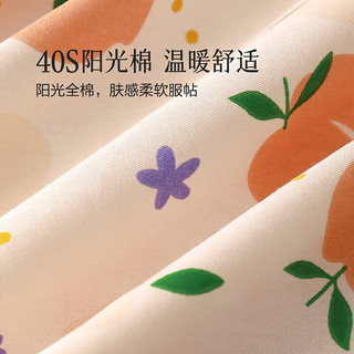 百丽丝床笠纯棉清新水果印花床笠单件宿舍家用单人床笠 全棉印花床笠 120cm*195cm